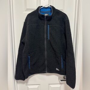 Eddie Bauer Men's Faux Shearling Fleece Jacket, black, XL